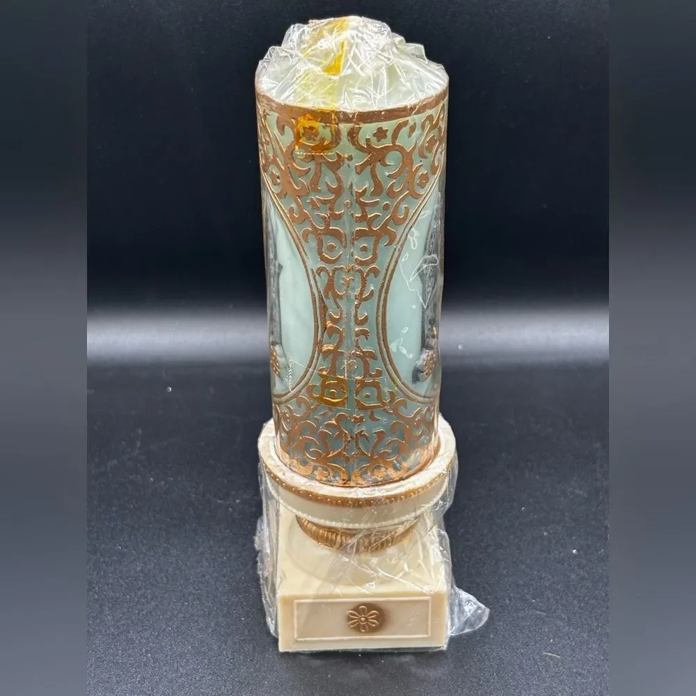 Holy Night Candle & Holder  Holy Bible Christmas 1978 New Old Stock Hong Kong